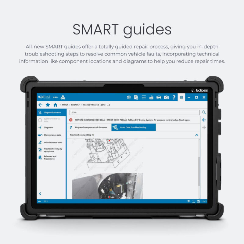 SMART guides All-new SMART guides offer a totally guided repair process, giving you in-depth troubleshooting steps to resolve common vehicle faults, incorporating technical information like component locations and diagrams to help you reduce repair times.