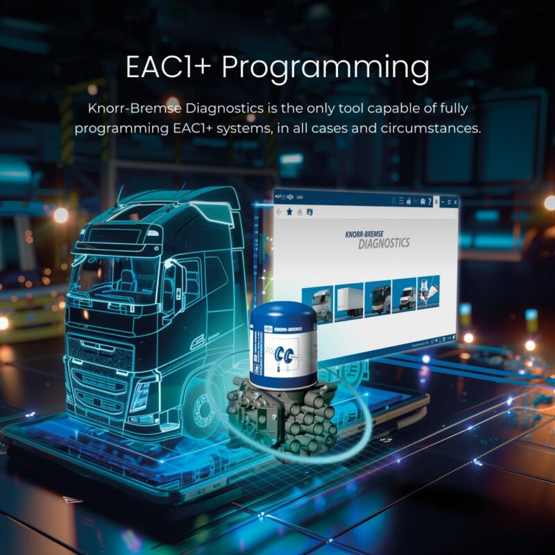 EAC1+ Programming Knorr-Bremse Diagnostics is the only tool capable of fully programming EAC1+ systems, in all cases and circumstances.