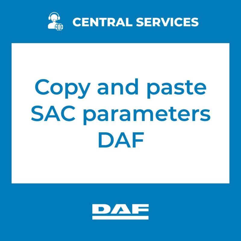 Copy and paste SAC parameters for DAF (Central Services)