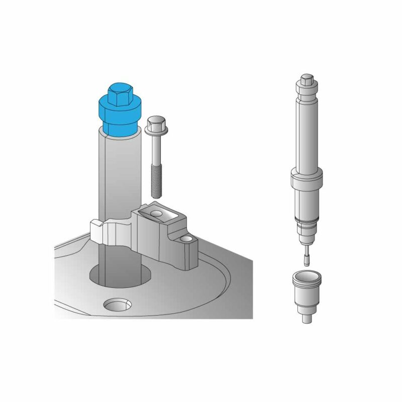 Stainless Steel Injector Sleeve Removal/assembly Kit. Volvo/Renault