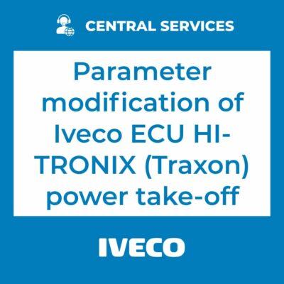 Parameter modification of Iveco ECU HI- TRONIX (Traxon) power take-off (Central Services)