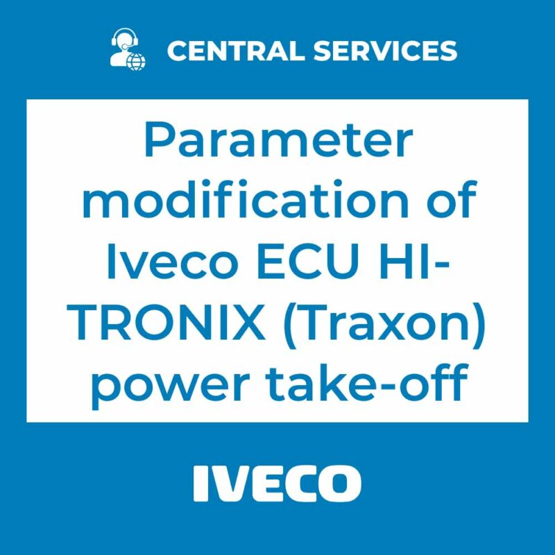 Parameter modification of Iveco ECU HI- TRONIX (Traxon) power take-off (Central Services)