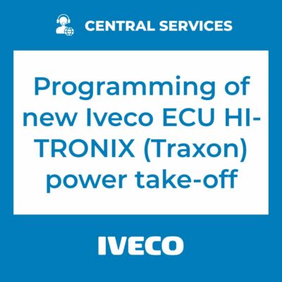 Programming of new Iveco ECU  HI-TRONIX (Traxon) power take-off (Central Services)