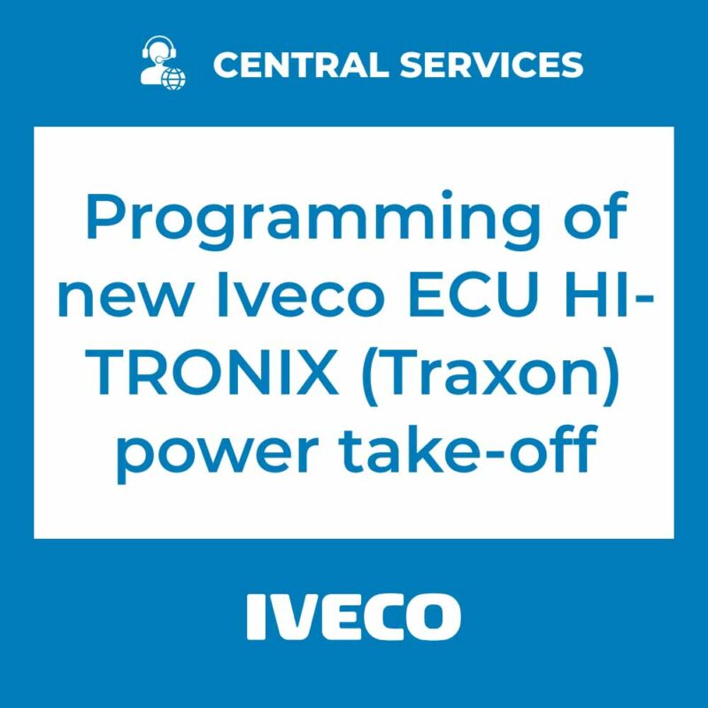Programming of new Iveco ECU  HI-TRONIX (Traxon) power take-off (2 coins required) (Central Services)
