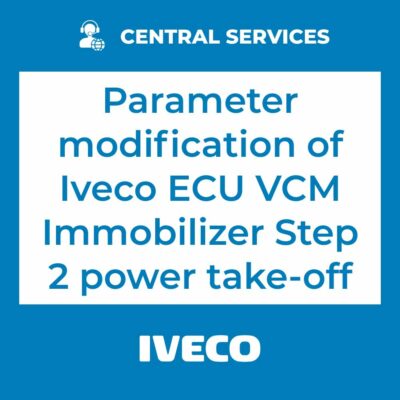 Parameter modification of Iveco ECU VCM  Immobilizer Step 2 power take-off (Central Services)