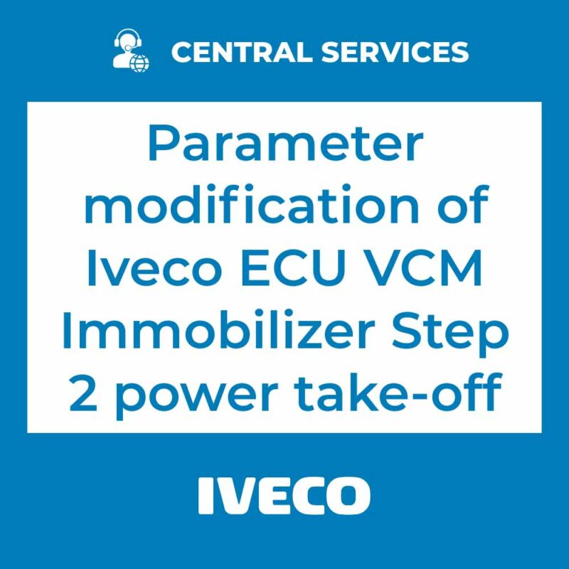 Parameter modification of Iveco ECU VCM  Immobilizer Step 2 power take-off (Central Services)