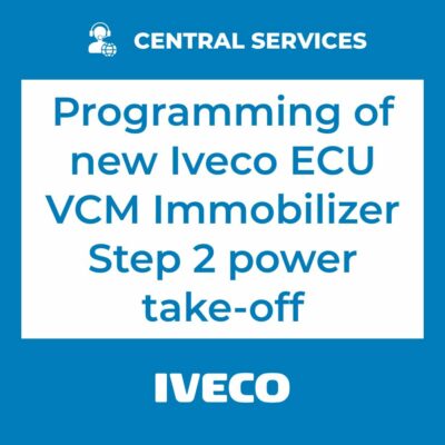 Programming of Iveco ECU VCM  Immobilizer Step 2 power take-off (Central Services)