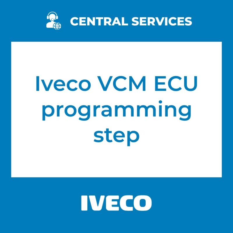 Iveco VCM ECU programming step (Central Services)