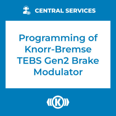 Programming of Knorr-Bremse TEBS GEN2 Brake Modulator (Central Services) - 71101009
