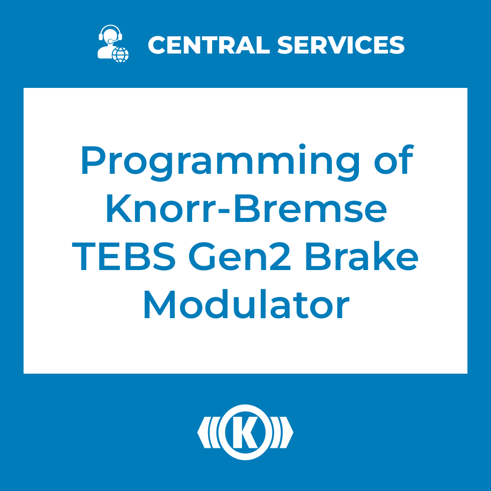 Programming of Knorr-Bremse TEBS GEN2 Brake Modulator (Central Services) - 71101009