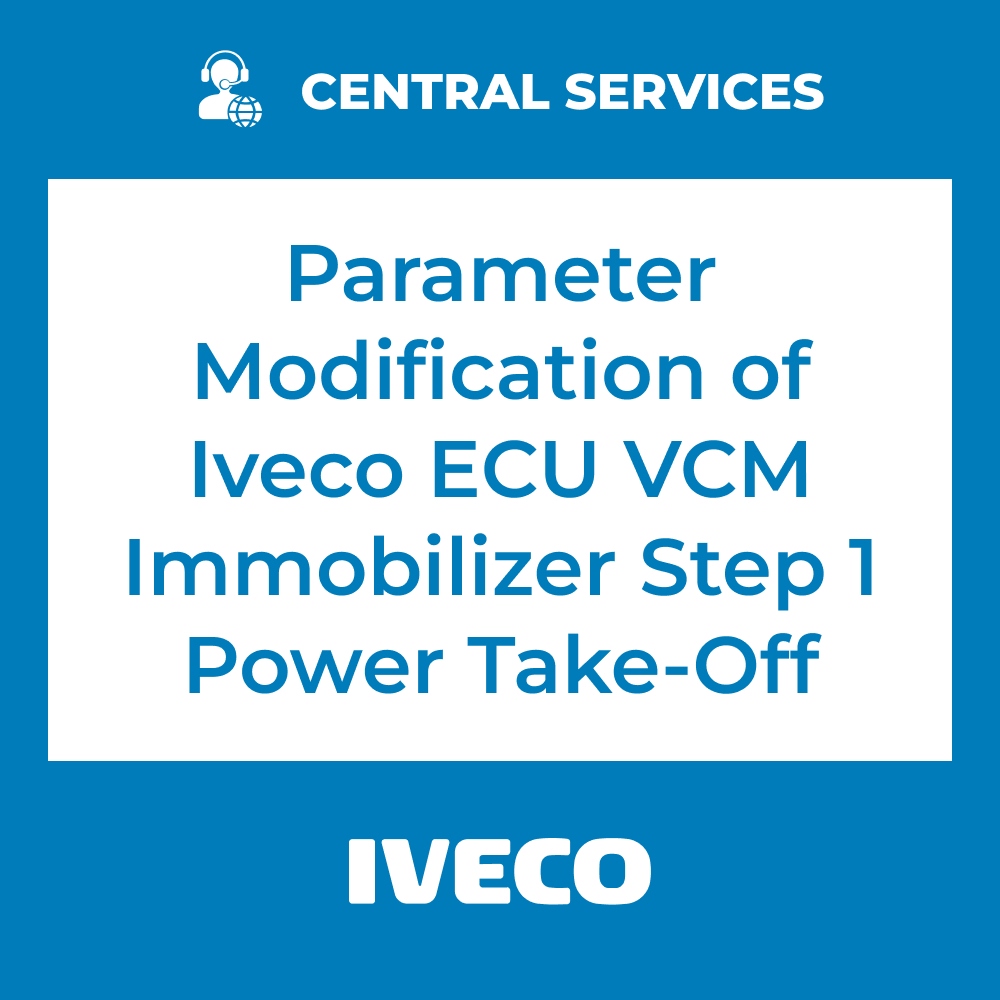 Parameter Modification of Iveco ECU VCM Immobilizer Step 1 Power Take-Off (Central Services) - 71101091